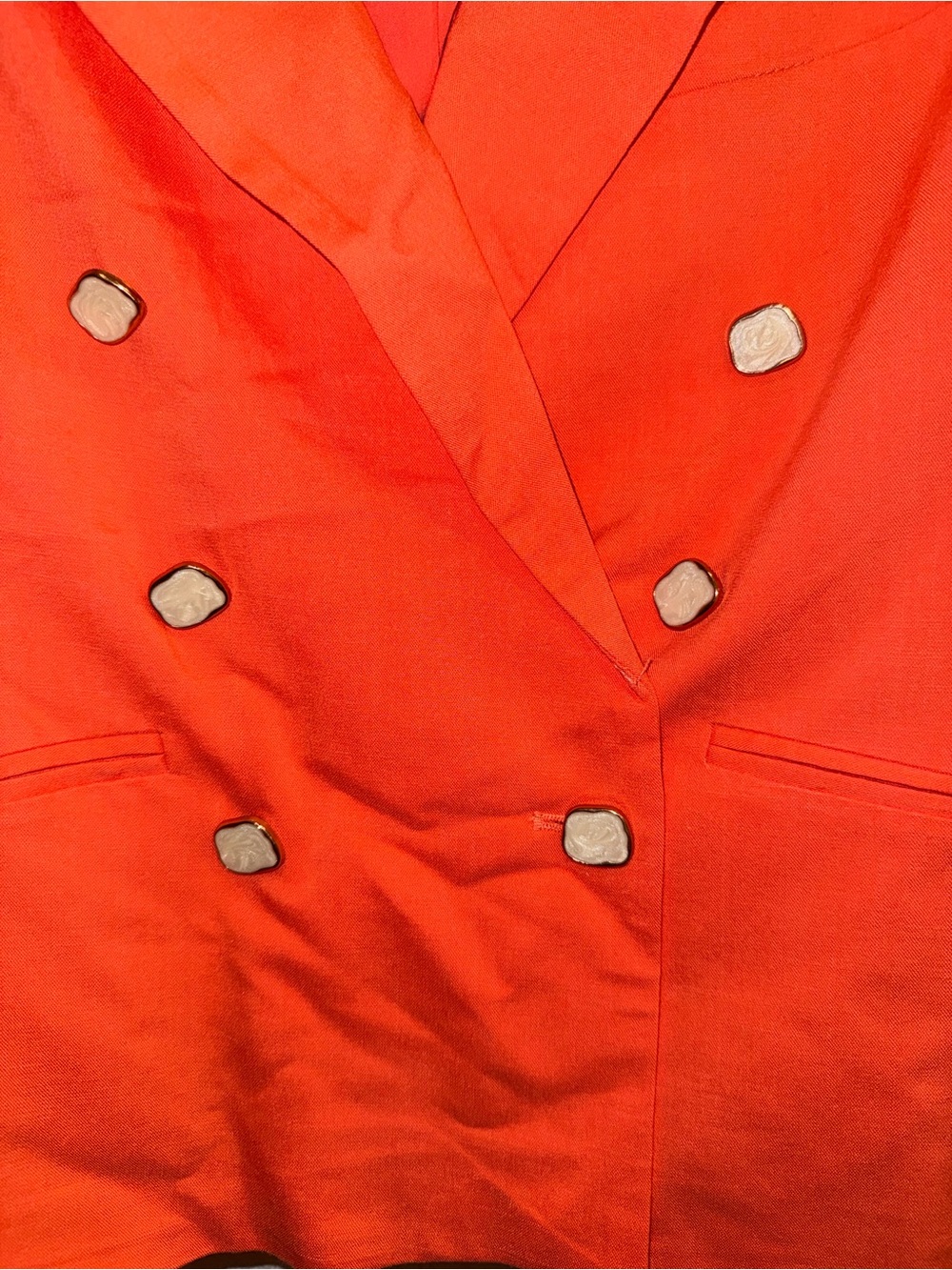 House of Harlow 1960 Bright Orange Double-Breasted Blazer - Picture 6 of 6